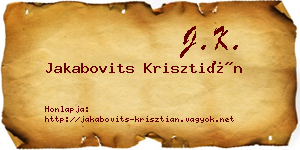 Jakabovits Krisztián névjegykártya